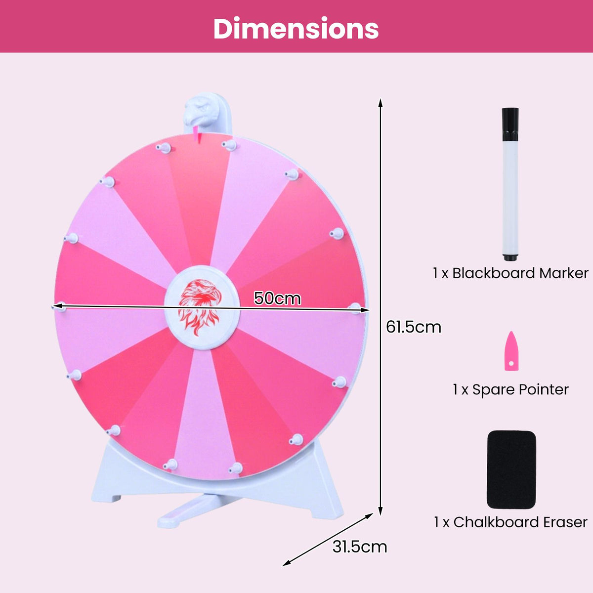 29CM/ 50 CM Spinning Prize Wheel with Blackboard Marker for Prizes