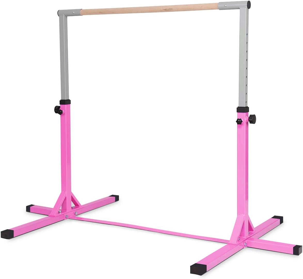 Adjustable 90CM-150CM Gymnastics Training Bar with Non-slipping Rubber Pads