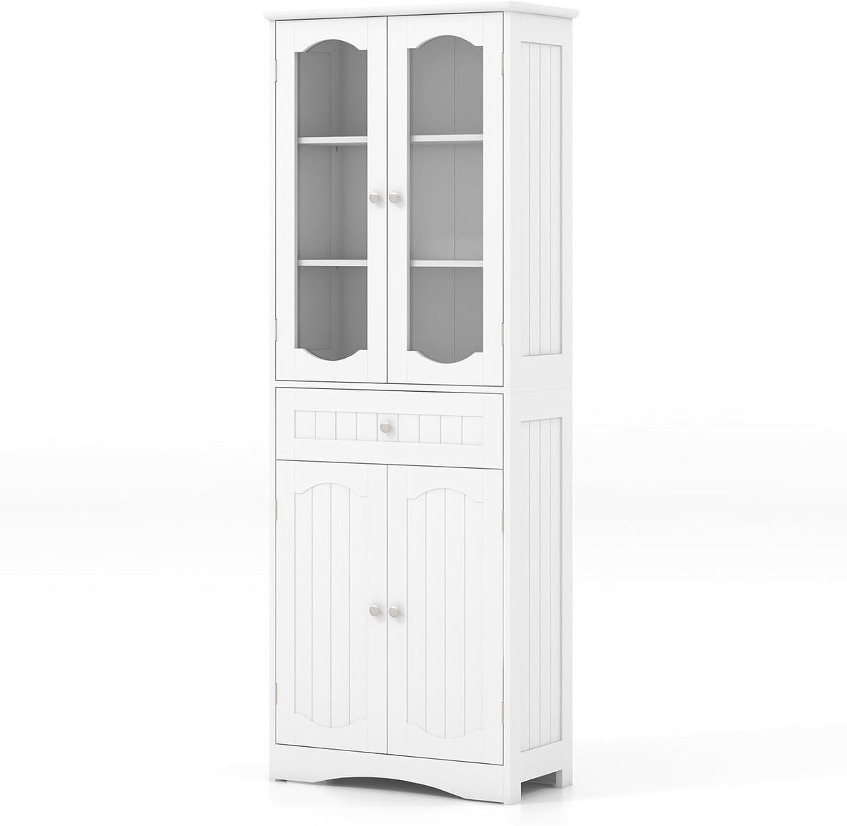 160 cm Tall Bathroom Storage Cabinet Freestanding Linen Cabinet Pantry Cabinet