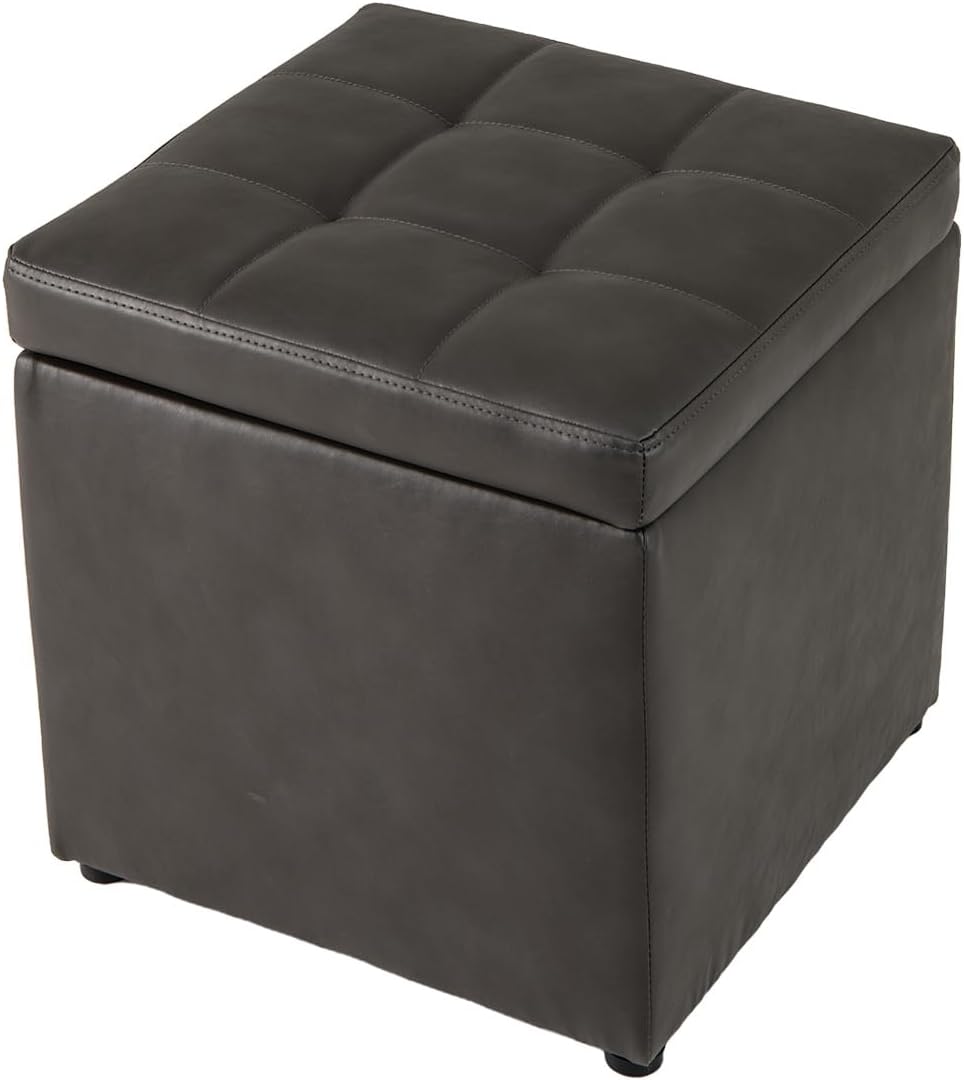 Giantex 40CM Cube Ottoman, Pouffe Storage Box Lounge Seat Footstools ...