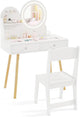 Kids Vanity Set, Princess Dressing Table with Chair