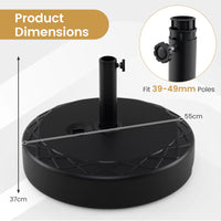 52kg Fillable Round Umbrella Base 55cm for 39-49mm Poles
