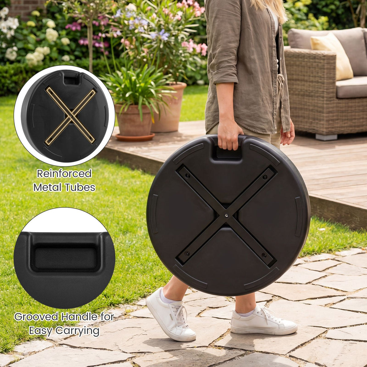 52kg Fillable Round Umbrella Base 55cm for 39-49mm Poles