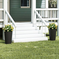 53cm Tall Plastic Planters Set of 2 with Optional Drainage System