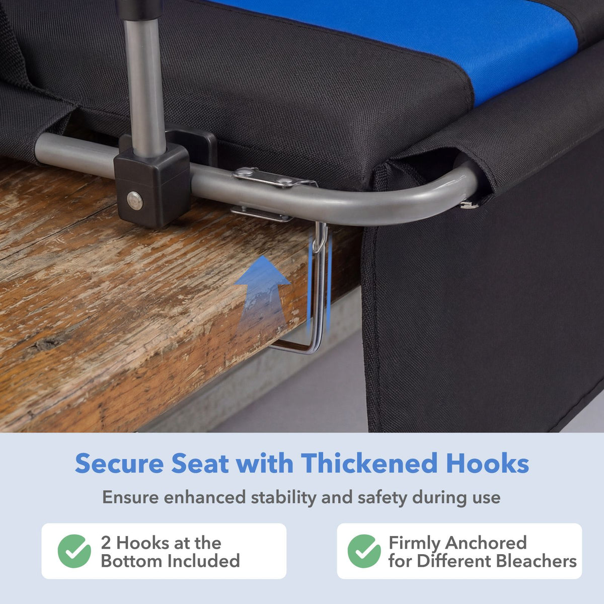 54 CM Foldable Stadium Seat with Back Support for Outdoor Sports Events