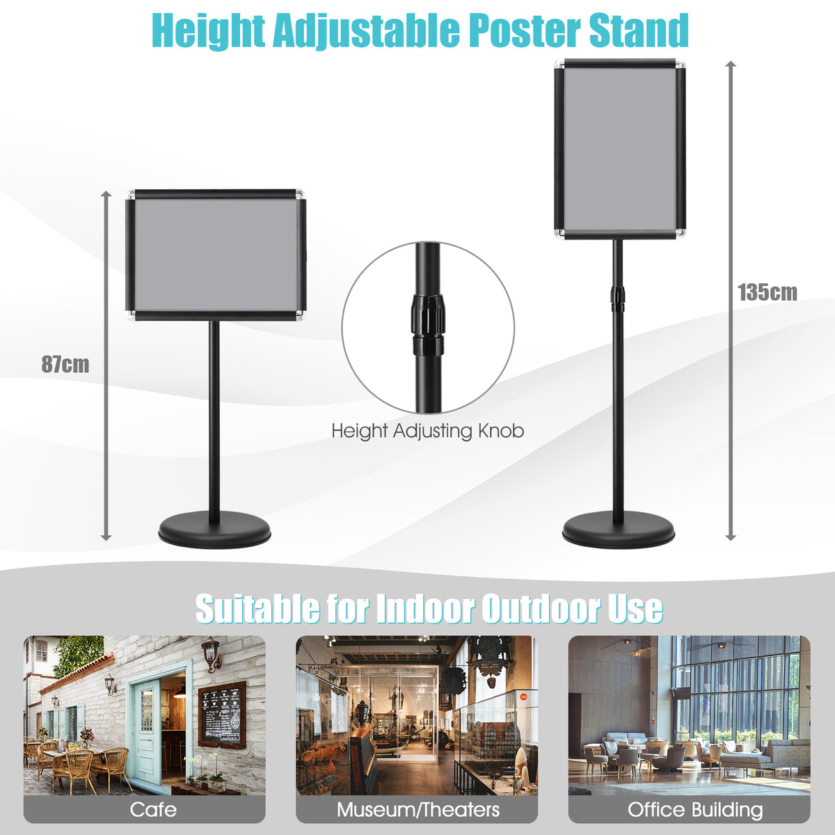 Giantex Floor Poster Stand Stand Height Adjustable