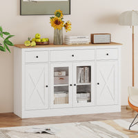 140 cm Large Buffet Sideboard, Kitchen Storage Cabinet with 3 Drawers