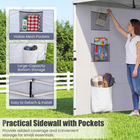 3 x 3M Pop up Canopy Tent with Sidewall 6 Pockets Instant Setup Commercial Gazebo
