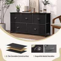 5 Drawer Storage Organizer Unit Horizontal Storage Cube Dresser Unit