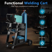 3-Tier Welding Cart, Rolling Welder Cart w/ Tilt-Table & 4 Wheels