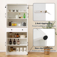 183cm Tall Kitchen Cabinet Farmhouse Cupboard Cabinet Versatile Storage