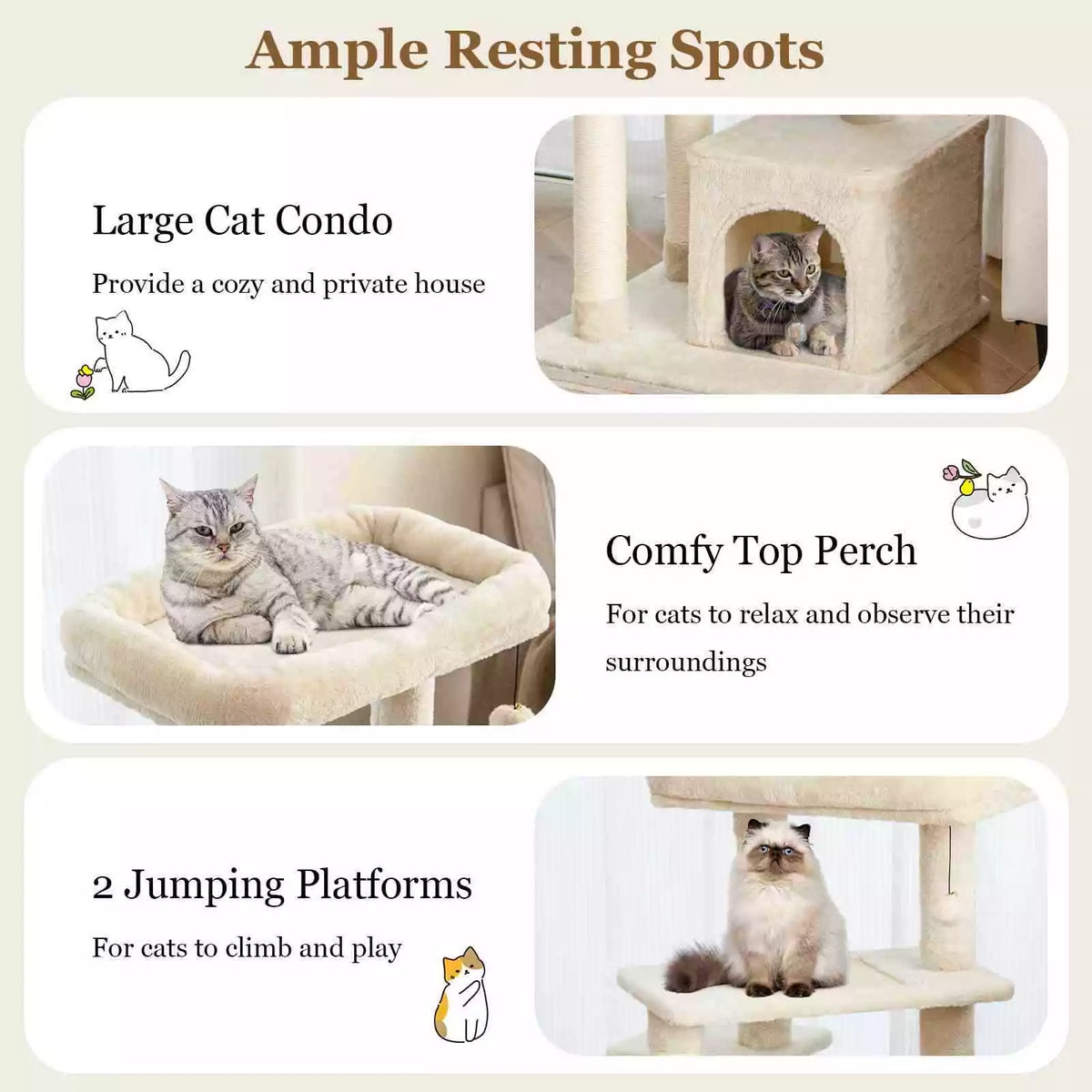 Giantex 4-Tier Cat Tree Indoor Activity Cat Tower w/ Perch & Hanging Ball for Play Rest