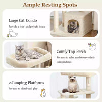 Giantex 4-Tier Cat Tree Indoor Activity Cat Tower w/ Perch & Hanging Ball for Play Rest