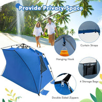 Foldable Portable Instant Pop-up Beach Tent for 3-4 Persons with Carry Bag