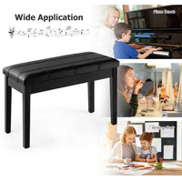 PU Leather Piano Bench with Padded Cushion and Music Storage