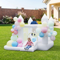 Inflatable Bounce House for Kids with Slide Basketball Hoop and Ball Pit