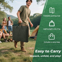Golf Pong Game Set, Portable Golf Putting Mat with 2 Adjustable Putters