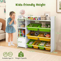 Kids Bookshelf with 8 Storage Boxes and 2 Open Shelves