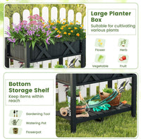 HIPS Raised Garden Bed, Poly Wood Elevated Planter Box w/Legs