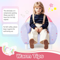 Kids Sofa Toddler Upholstered Armchair Unicorn Children Reading Chair