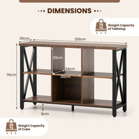 6-Cube Storage Organizer with Open Compartments for Living Room and Dining Room