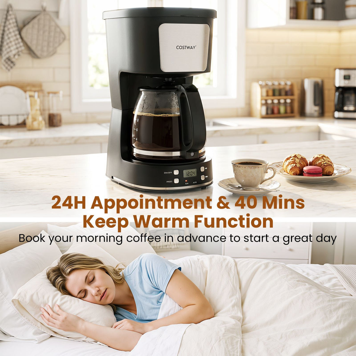 6-Cup Drip Coffee Maker for Home and Office