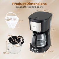 6-Cup Drip Coffee Maker for Home and Office