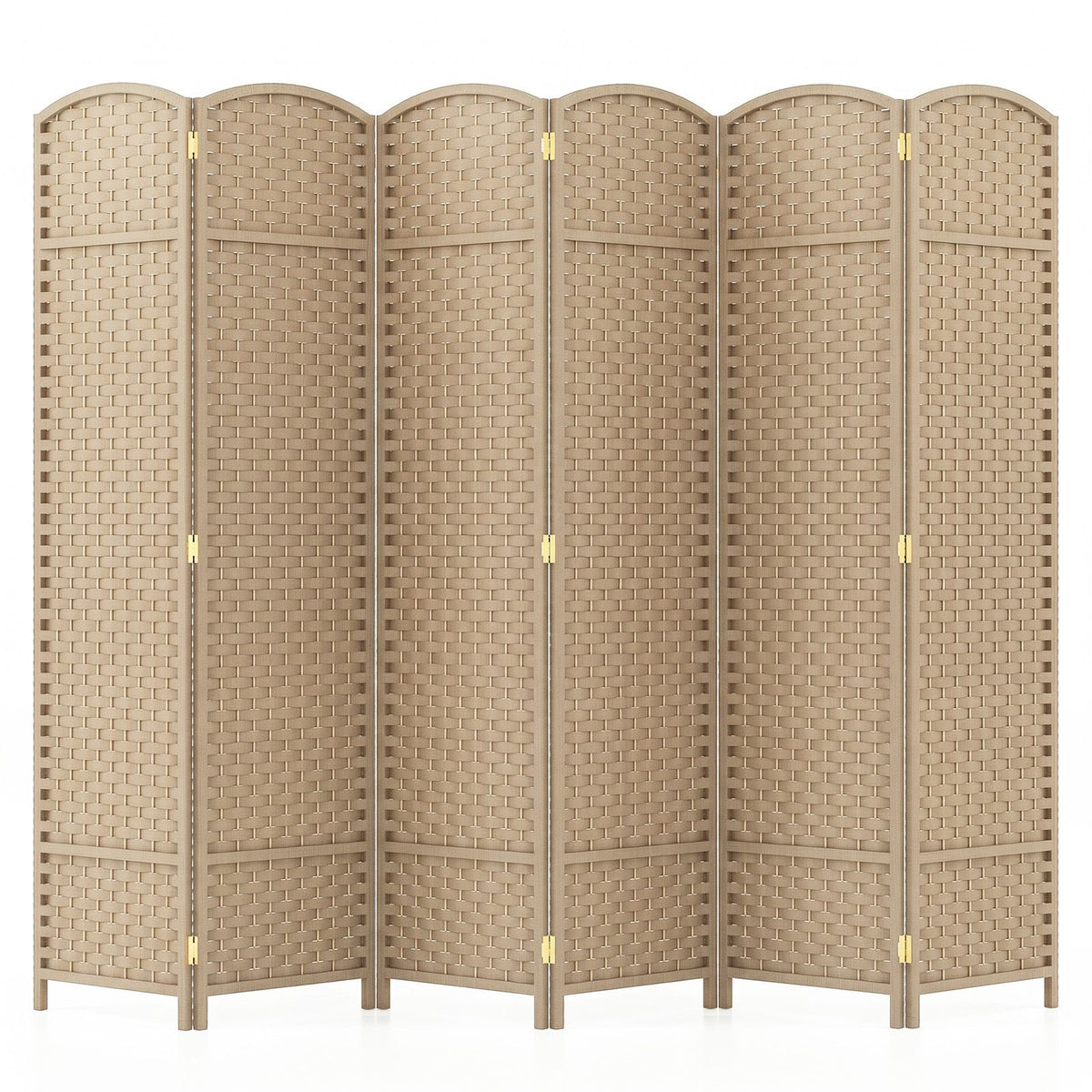 6-Panel Folding Room Divider Tall Privacy Screen Freestanding Wall Divider