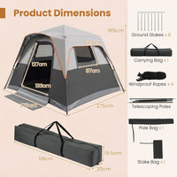 6-Person Outdoor Camping Tent Blackout Instant Cabin with Rainfly