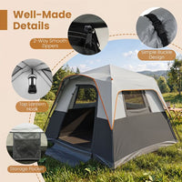 6-Person Outdoor Camping Tent Blackout Instant Cabin with Rainfly