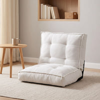 6‑Position Reclining Floor Chair with Soft Fabric and Metal Frame for Living Room