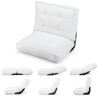 6‑Position Reclining Floor Chair with Soft Fabric and Metal Frame for Living Room