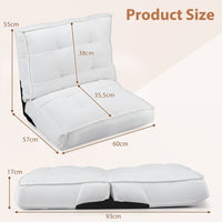 6‑Position Reclining Floor Chair with Soft Fabric and Metal Frame for Living Room