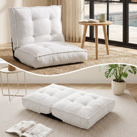 6‑Position Reclining Floor Chair with Soft Fabric and Metal Frame for Living Room