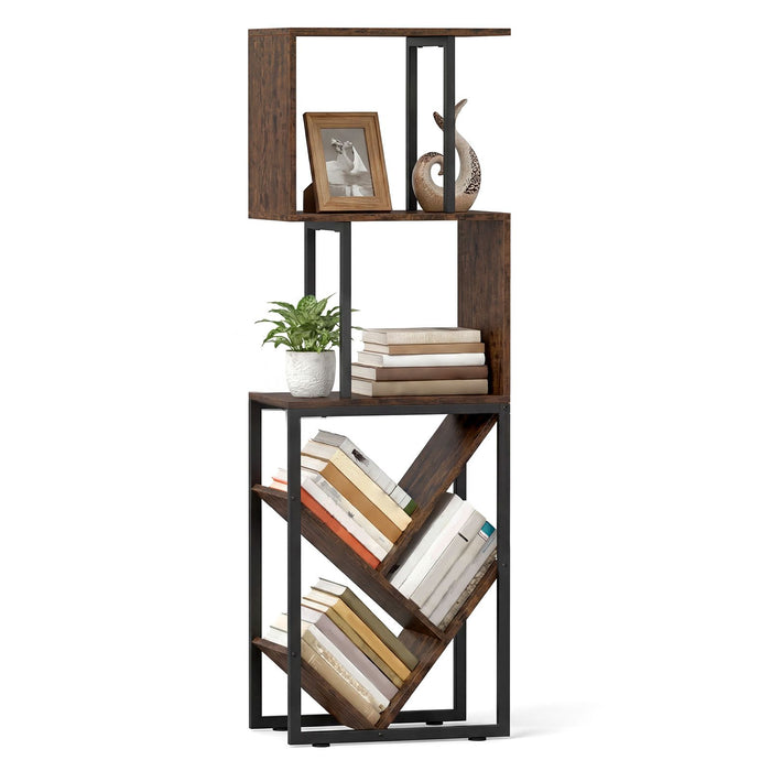 6-Tier Bookshelf with Open Display Shelves and Freestanding Storage Organizer for Living Room