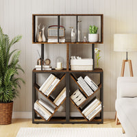 6-Tier Bookshelf with Open Display Shelves and Freestanding Storage Organizer for Living Room