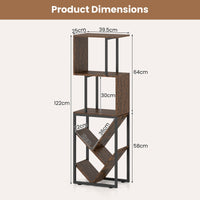 6-Tier Bookshelf with Open Display Shelves and Freestanding Storage Organizer for Living Room