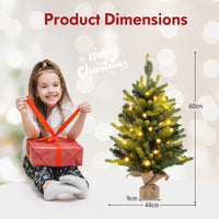 60/90cm Pre-Lit Artificial Christmas Tree with 35/50 LED Lights