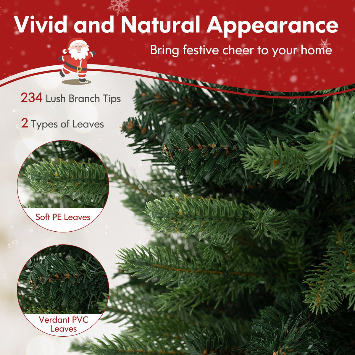 60/90cm Pre-Lit Artificial Christmas Tree with 35/50 LED Lights