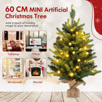 60/90cm Pre-Lit Artificial Christmas Tree with 35/50 LED Lights
