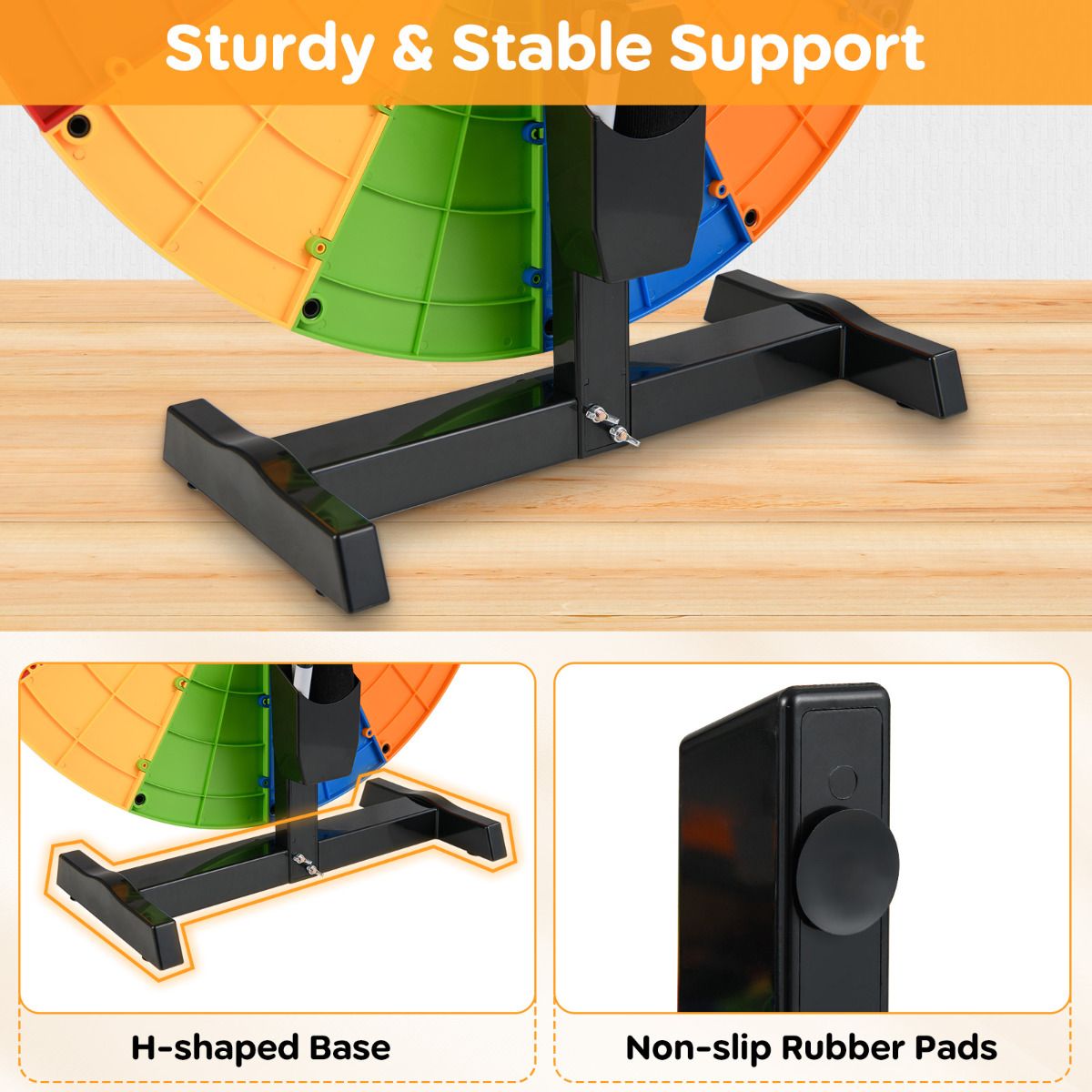 60cm Tabletop Prize Wheel Heavy Duty Spinning Wheel with Stand