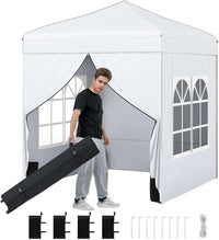 2 x 2 M Pop up Canopy Tent, Outdoor Patio Commercial Sunshade Shelter w/ 4 Sidewalls