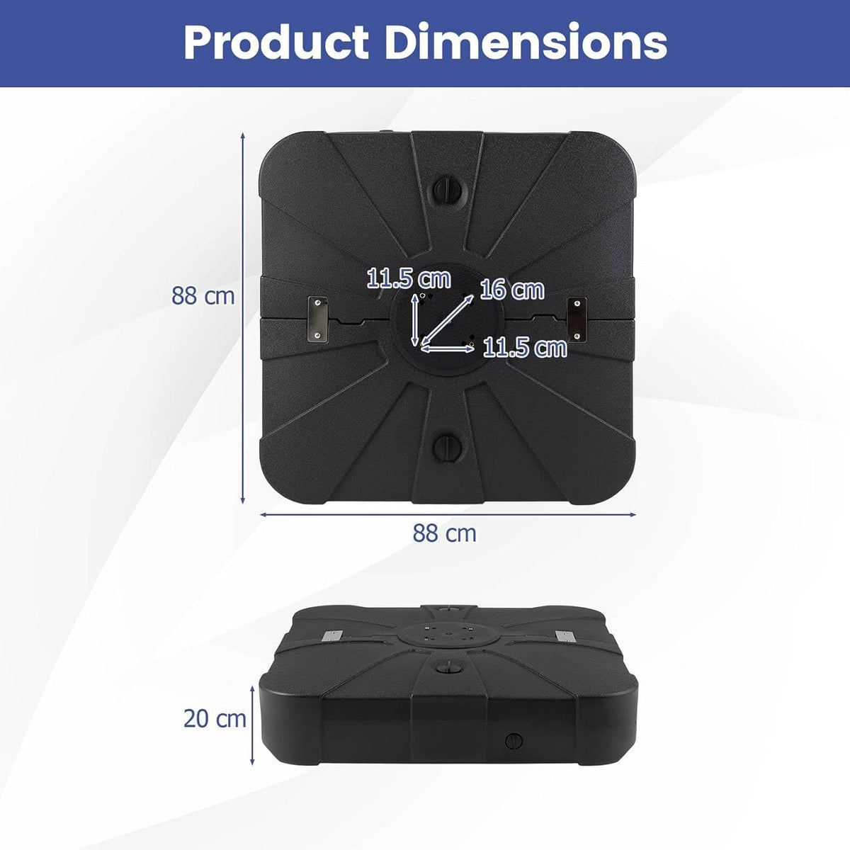 Outdoor Cantilever Umbrella Base w/Wheels,Heavy-Duty Offset Patio Umbrella Stand