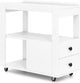 Narrow End Table, Modern 2-Drawer Sofa Side Table with Open Shelves