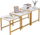 Nesting Coffee Table Set of 3 with Heavy-Duty Metal Frame