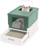 Foldable Cat Litter Box with Lid, Large Fully Enclosed Cat Toilet