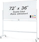 72" x 36" Rolling Whiteboard, Double-Sided Magnetic Dry Erase Board with Stand and Aluminum Alloy Frame