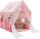 Large Kids Play Tent with Removable Padded Mat & Gauze Door Curtain