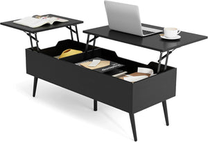 Heavy-Duty Metal Frame Tea Table Center Table w/Hidden Compartments