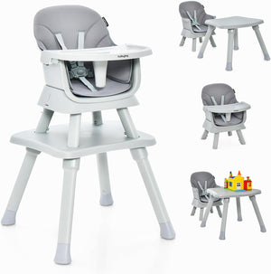 8 in 1 Baby Highchair, Convertible High Chair for Infants w/Adjustable & Washable Tray